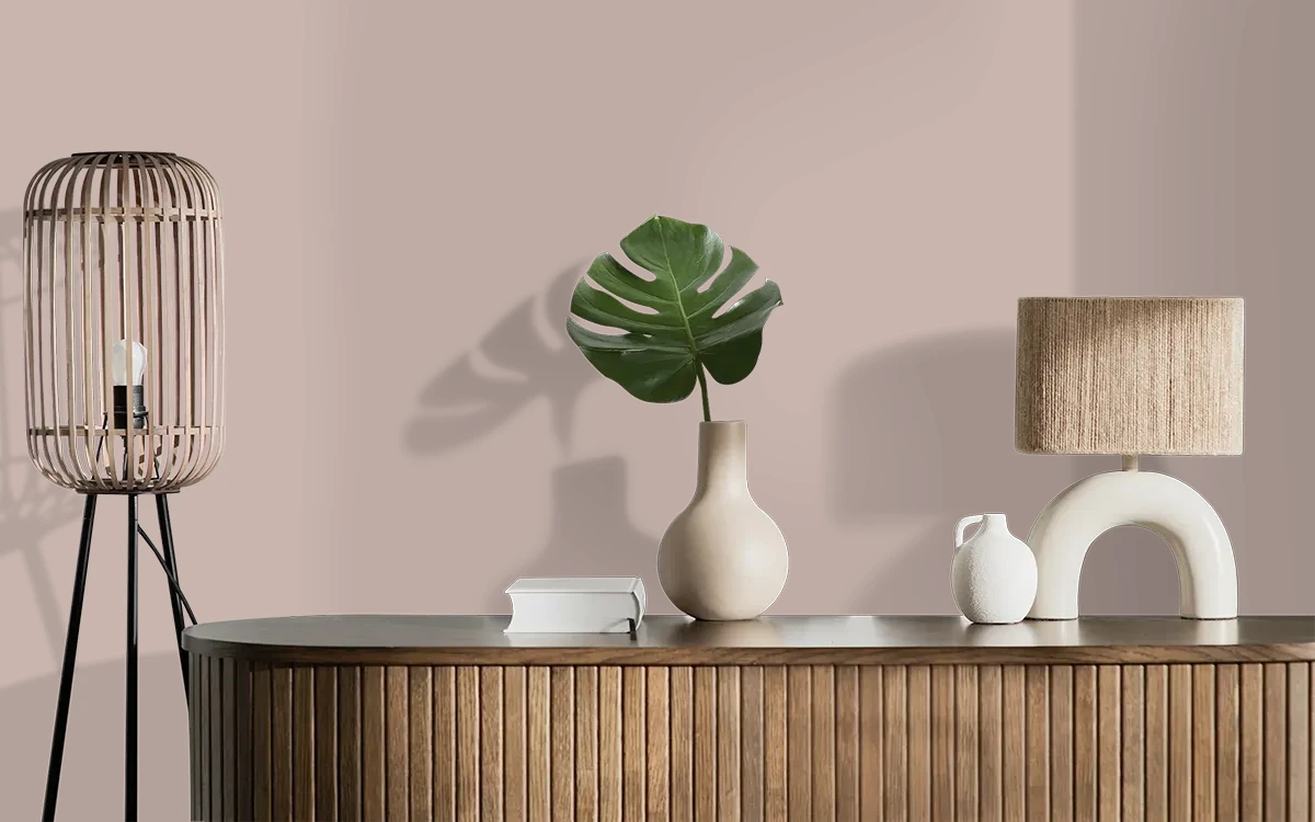 Nippon Paint's CHAIN REACTION color on different wall surfaces.