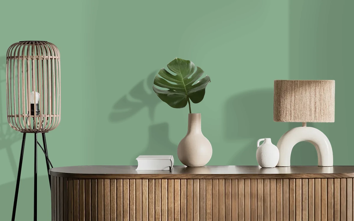 Nippon Paint's CHAMELEON color on different wall surfaces.