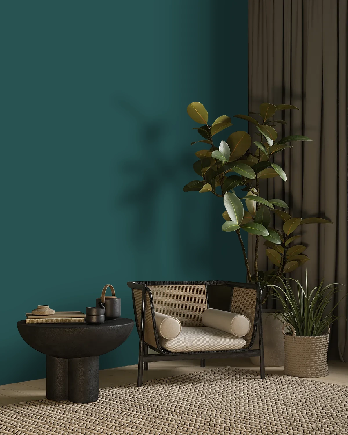 Nippon Paint's CHARTREUSE BURST color on a beautifully decorated wall.