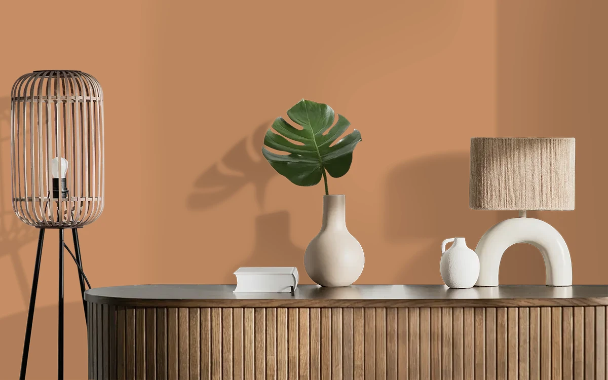 Nippon Paint's CHEESY TOAST color on different wall surfaces.