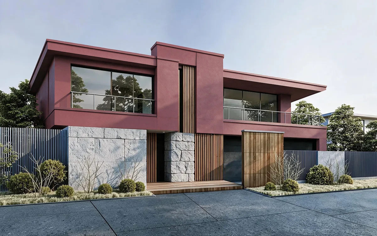 Nippon Paint's CHERRY ON TOP color on different wall surfaces.