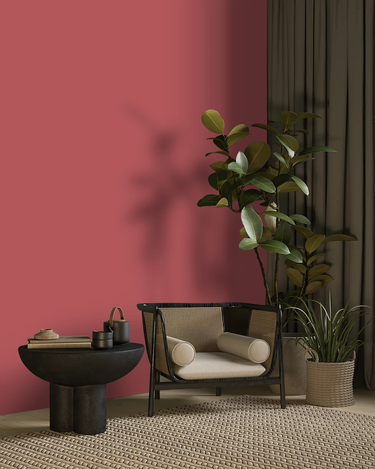 Nippon Paint's CHERRY ON TOP color on a beautifully decorated wall.