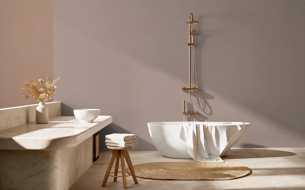 Nippon Paint's CHESTNUT color on different wall surfaces.