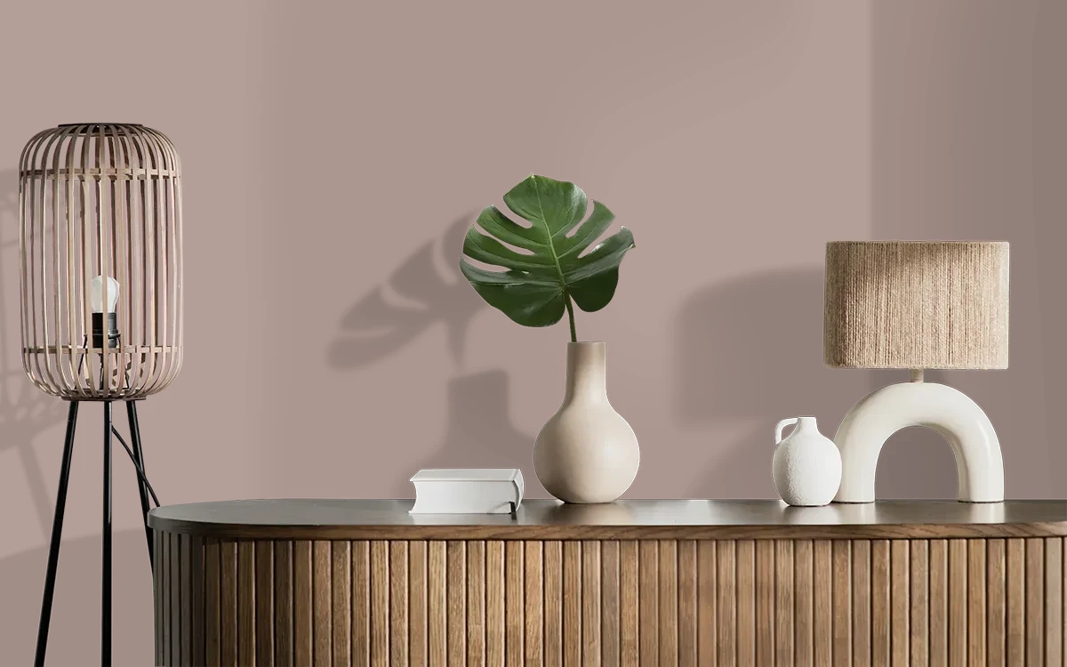 Nippon Paint's CHESTNUT color on different wall surfaces.