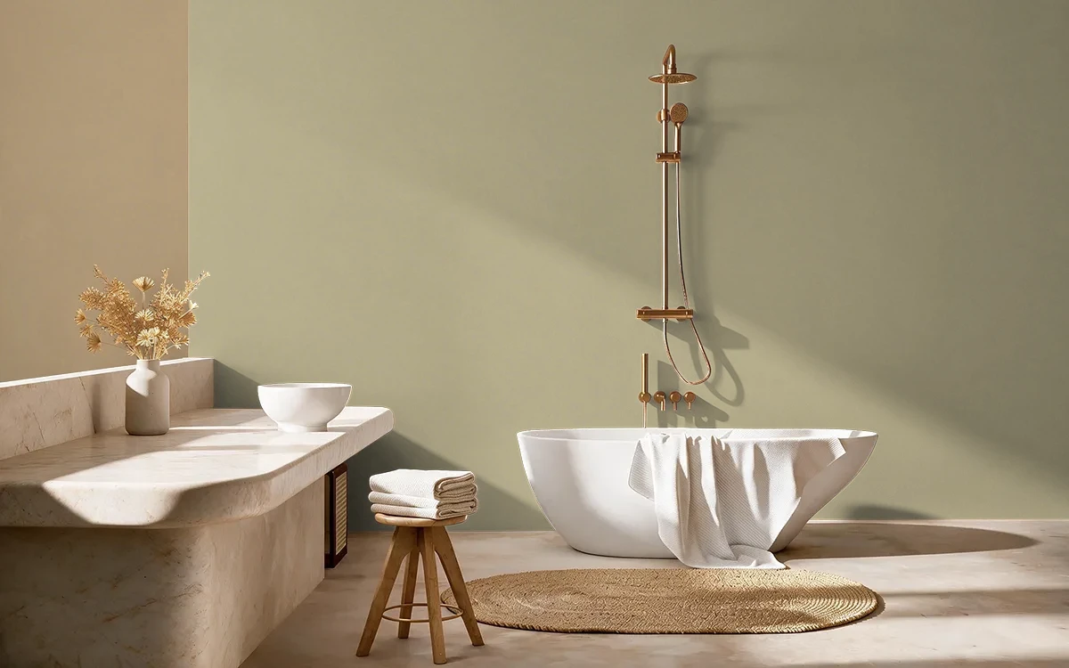 Nippon Paint's CHESTNUT HAZE color on different wall surfaces.