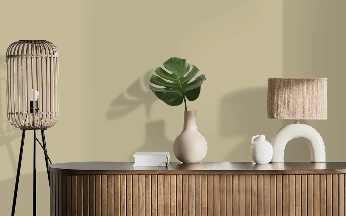 Nippon Paint's CHESTNUT HAZE color on different wall surfaces.