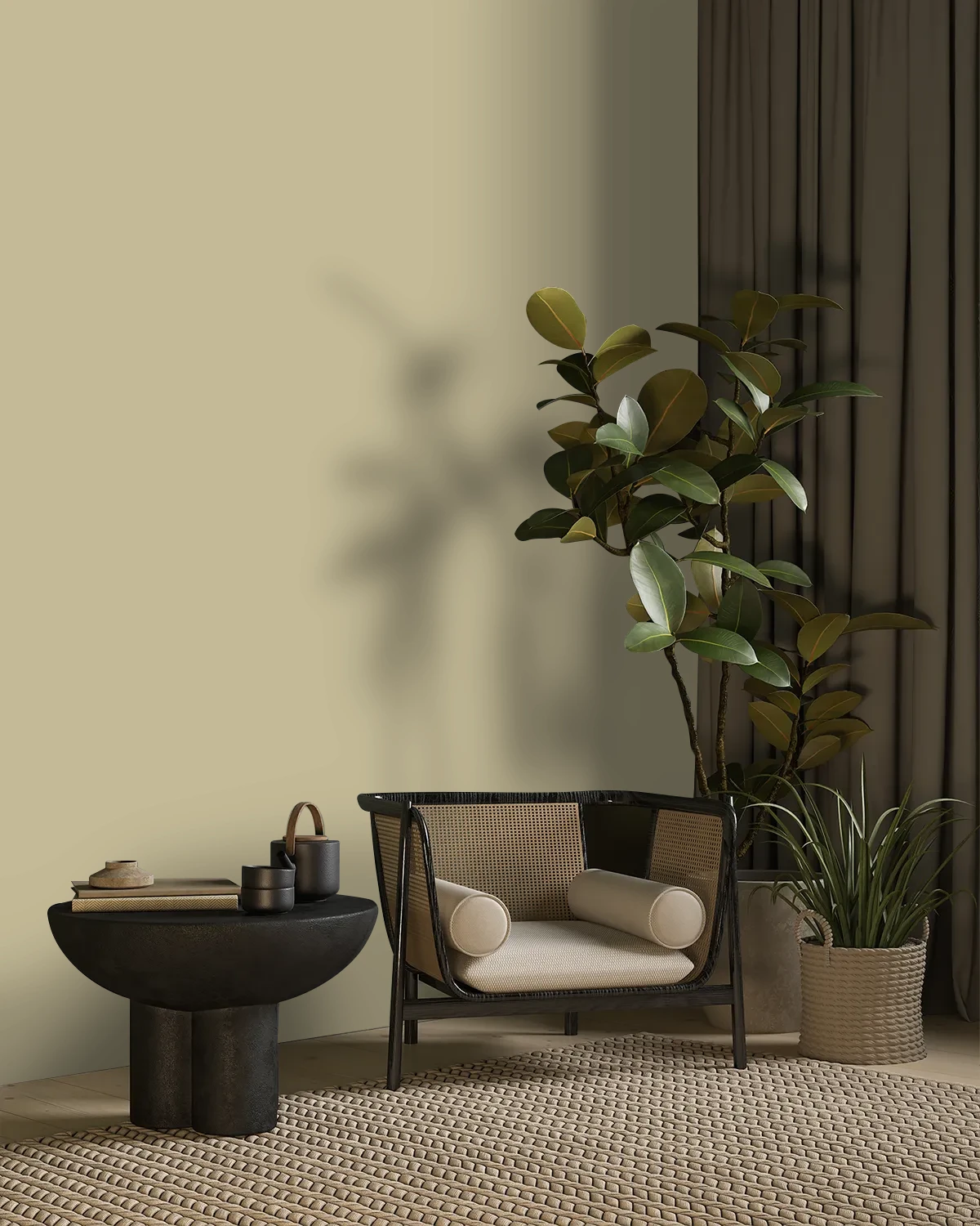 Nippon Paint's CHESTNUT HAZE color on a beautifully decorated wall.