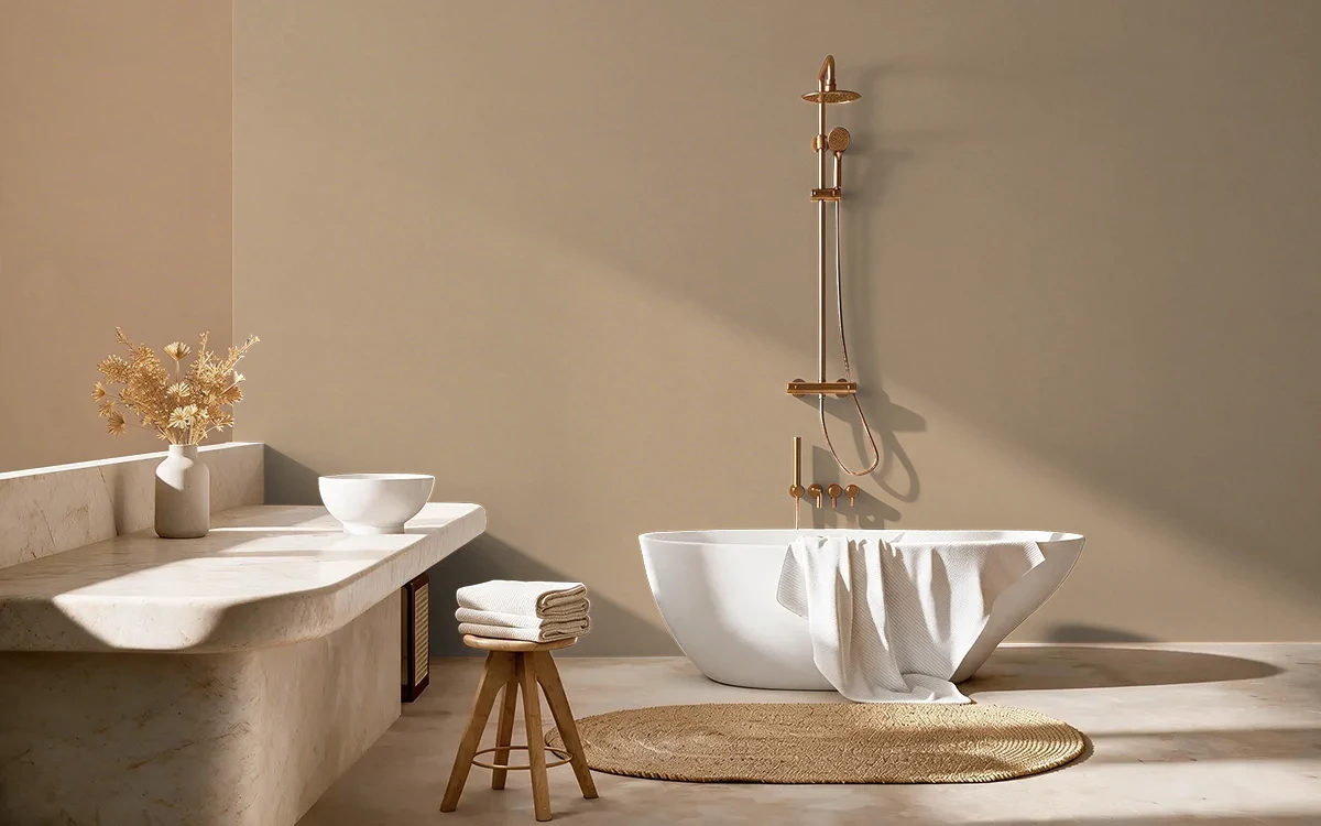 Nippon Paint's CHESTNUT ZING color on different wall surfaces.
