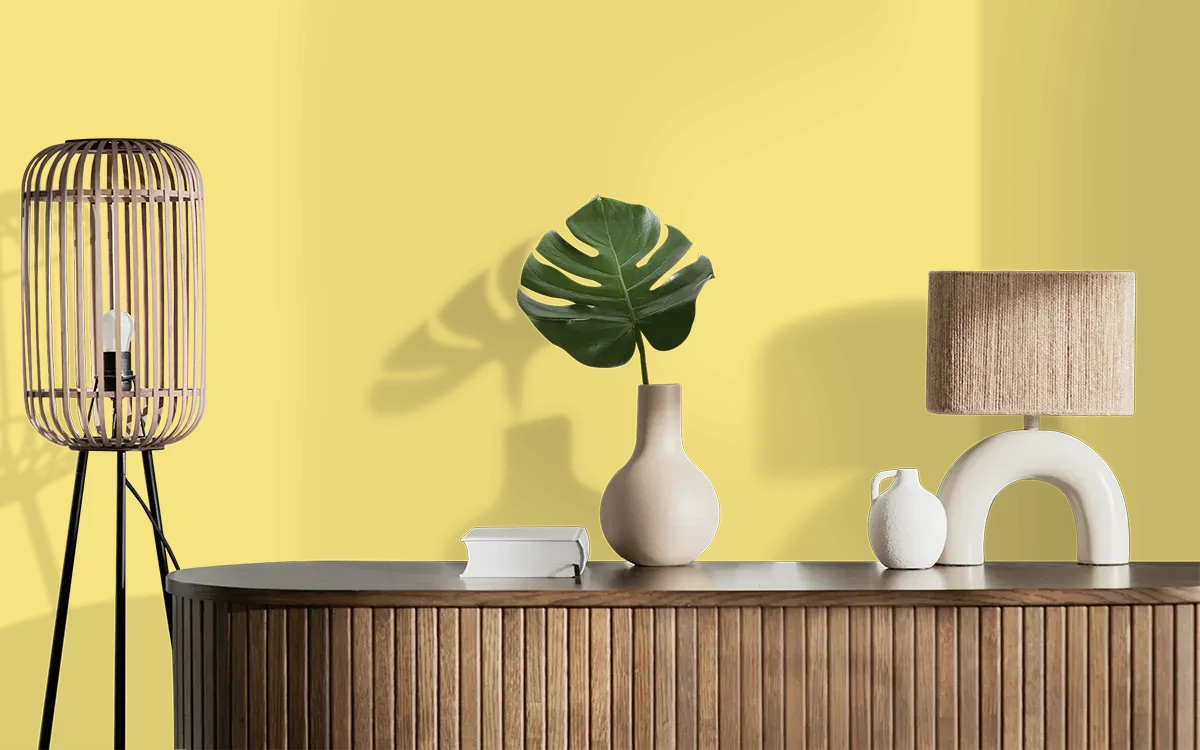 Nippon Paint's CHROMATELLA color on different wall surfaces.
