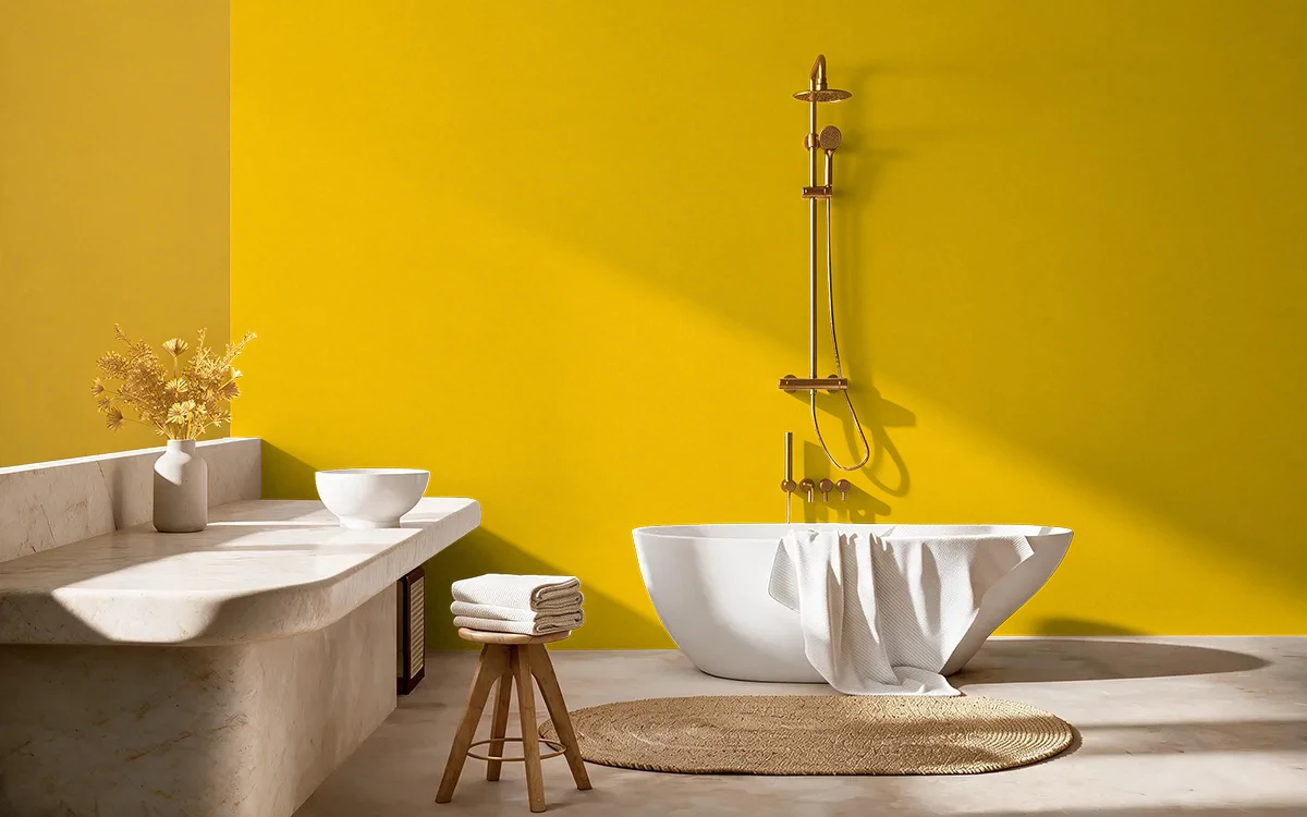 Nippon Paint's CIRCUS TOP color on different wall surfaces.