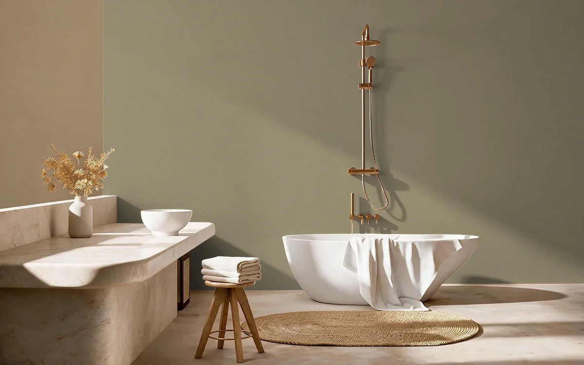 Nippon Paint's CITRINE FLARE color on different wall surfaces.
