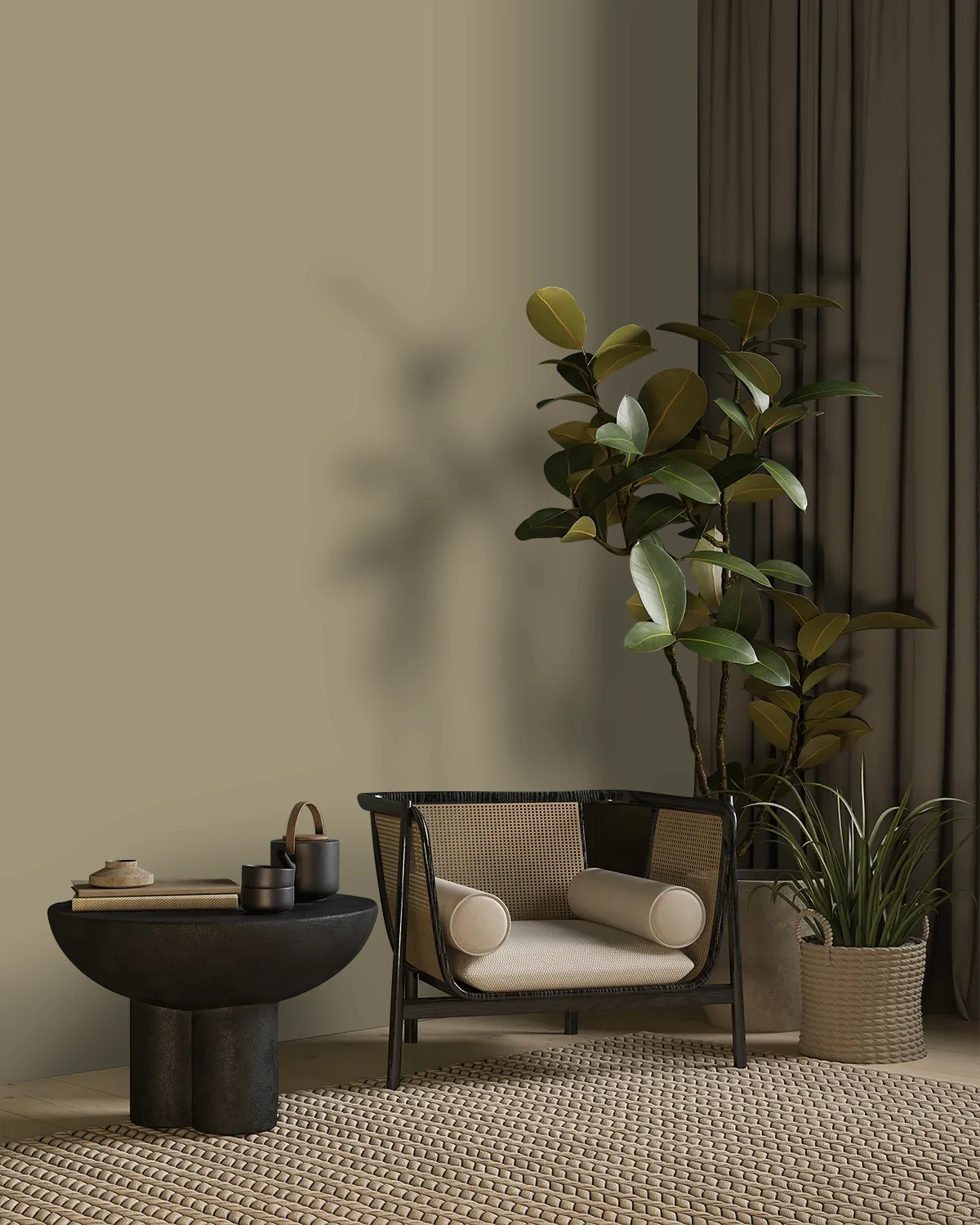 Nippon Paint's CITRINE FLARE color on a beautifully decorated wall.