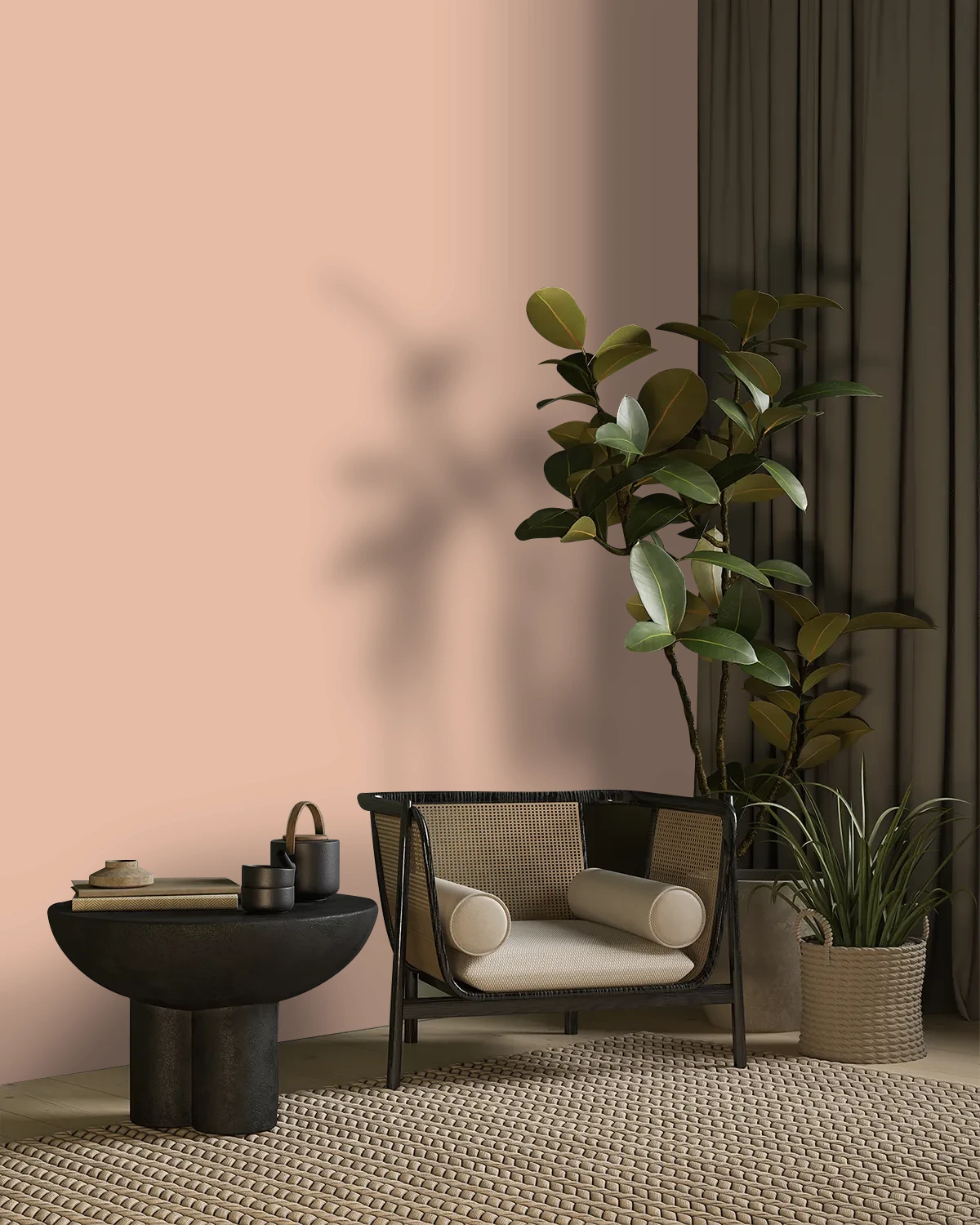 Nippon Paint's CITRUS CRUSH color on a beautifully decorated wall.