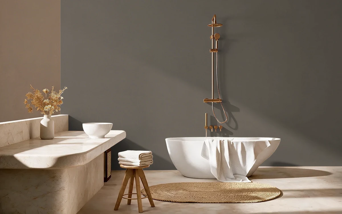 Nippon Paint's CITY SILHOUETTE color on different wall surfaces.