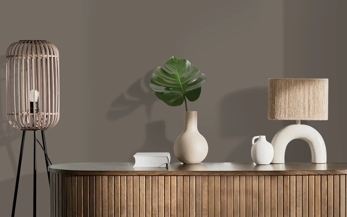 Nippon Paint's CITY SILHOUETTE color on different wall surfaces.