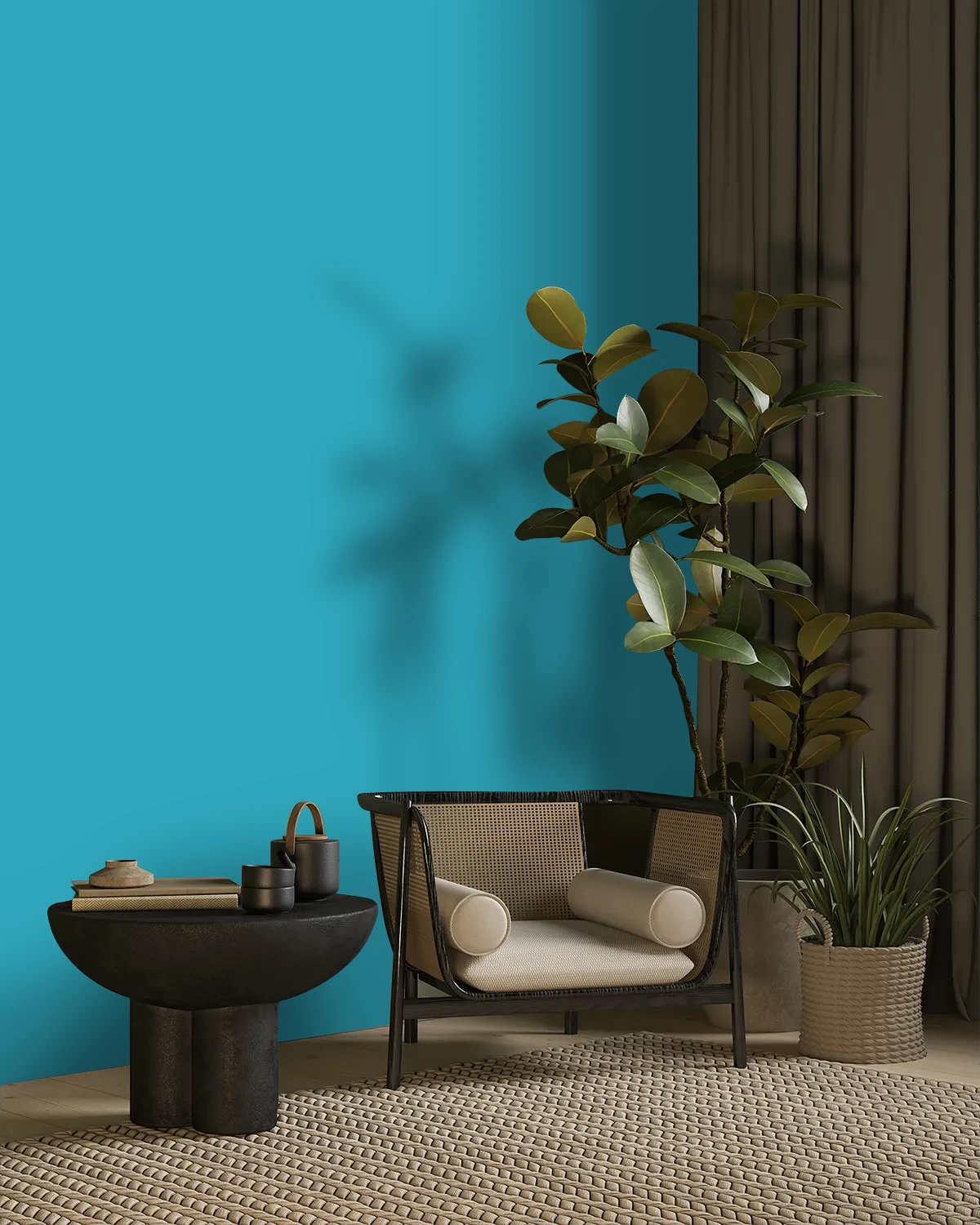 Nippon Paint's CLASSICAL BLUE color on a beautifully decorated wall.