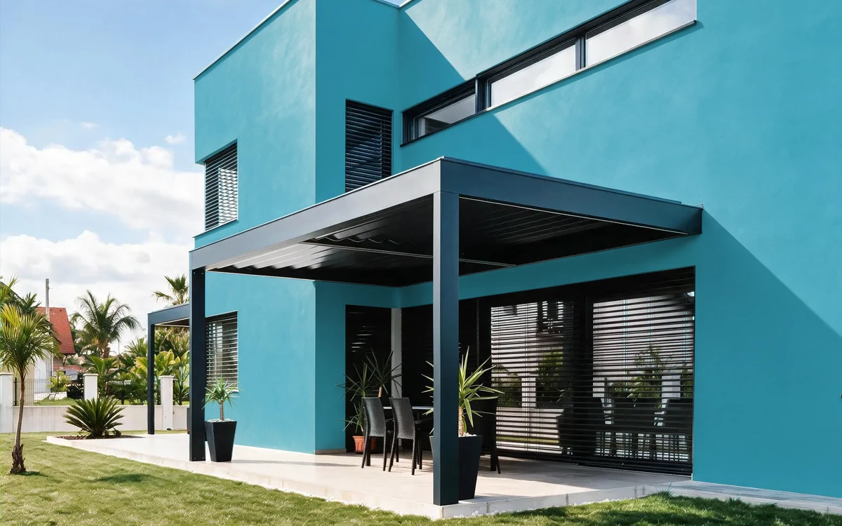 Nippon Paint's CLASSICAL BLUE color on different wall surfaces.