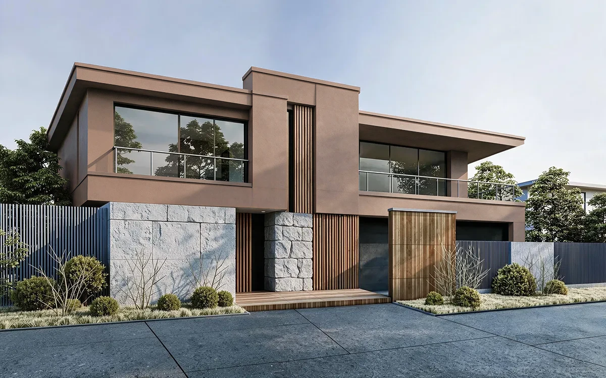 Nippon Paint's CLAY VESSEL color on different wall surfaces.