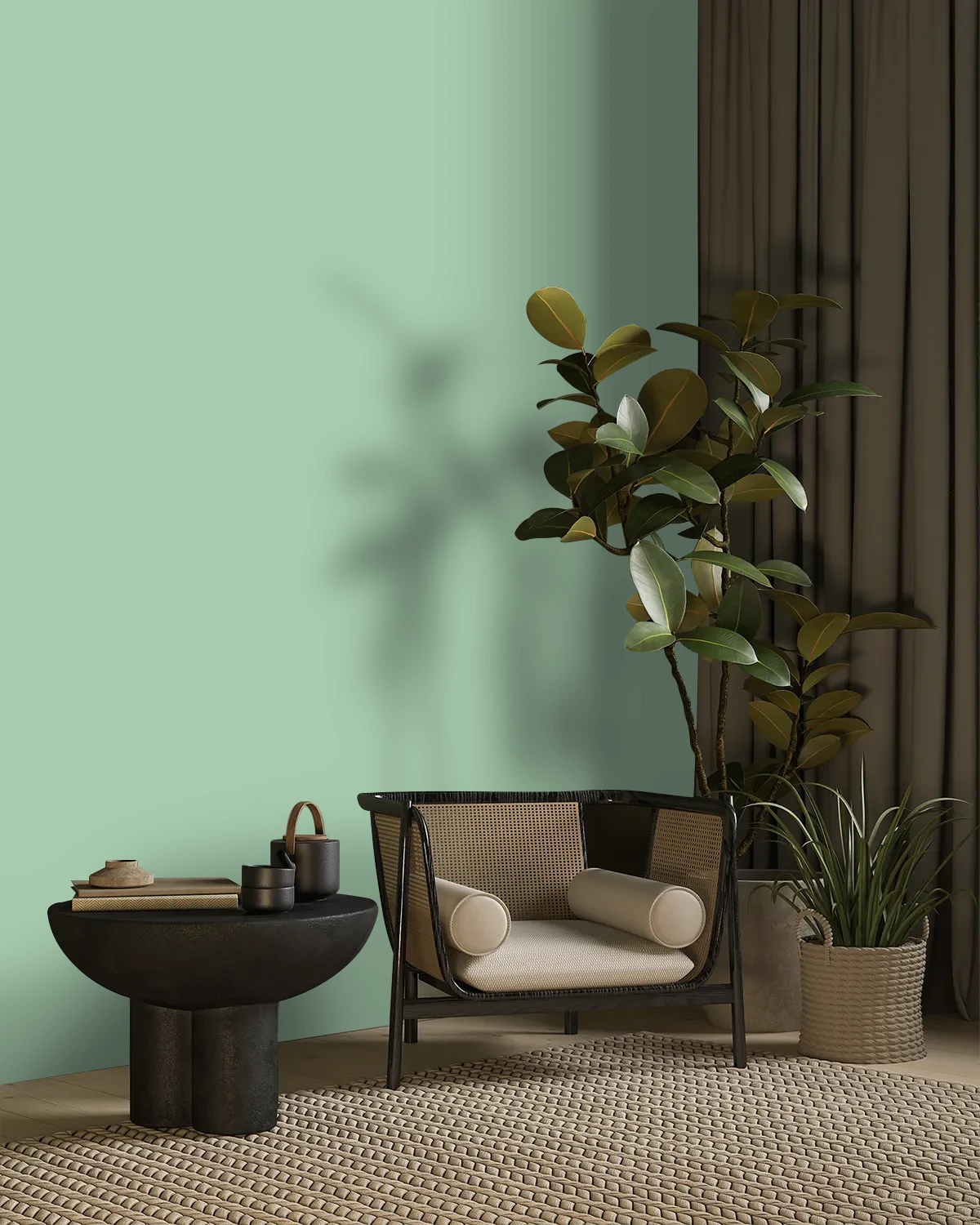 Nippon Paint's CLEAR PERRIER color on a beautifully decorated wall.
