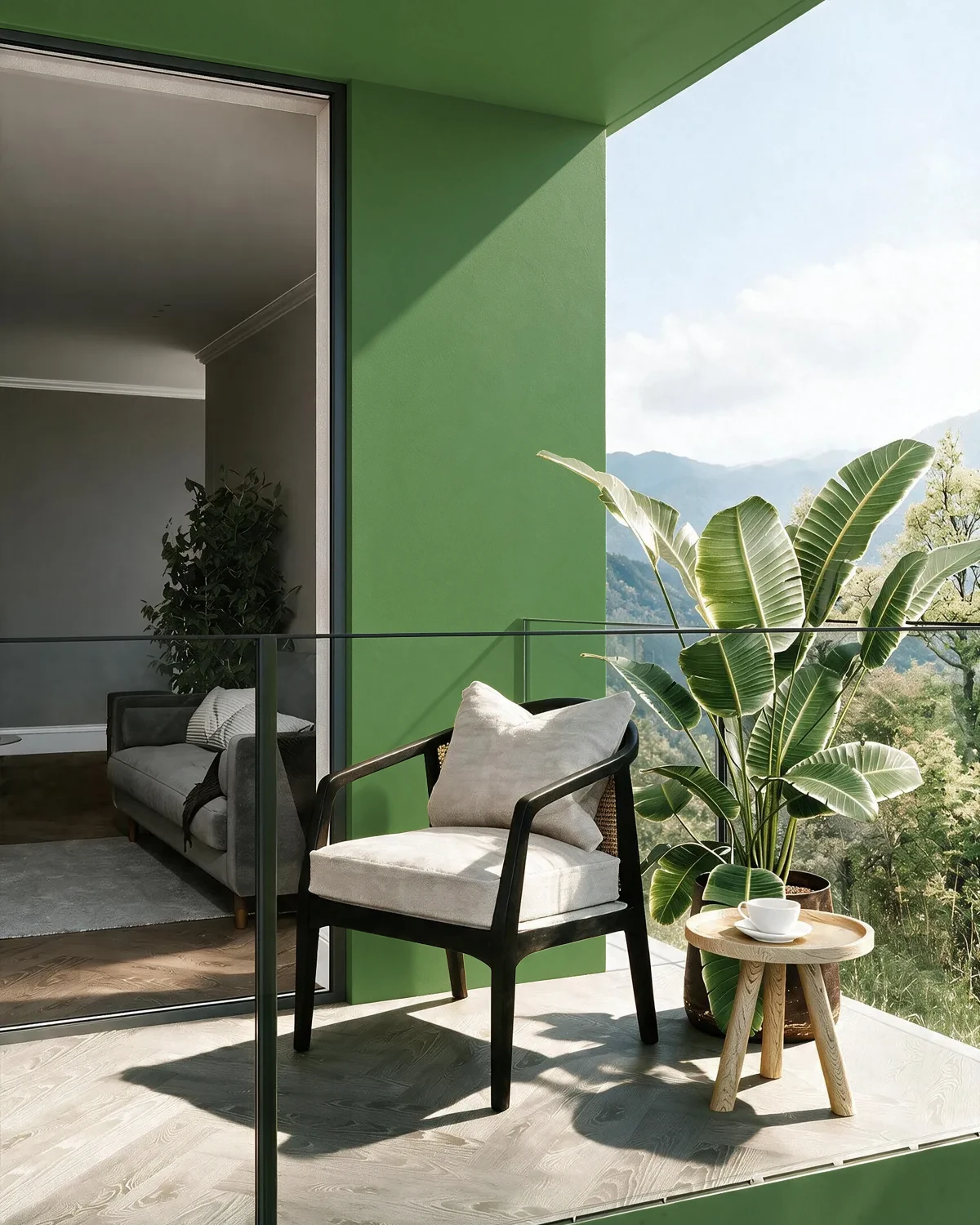 Nippon Paint's CLIMBING VINE color on a beautifully decorated wall.