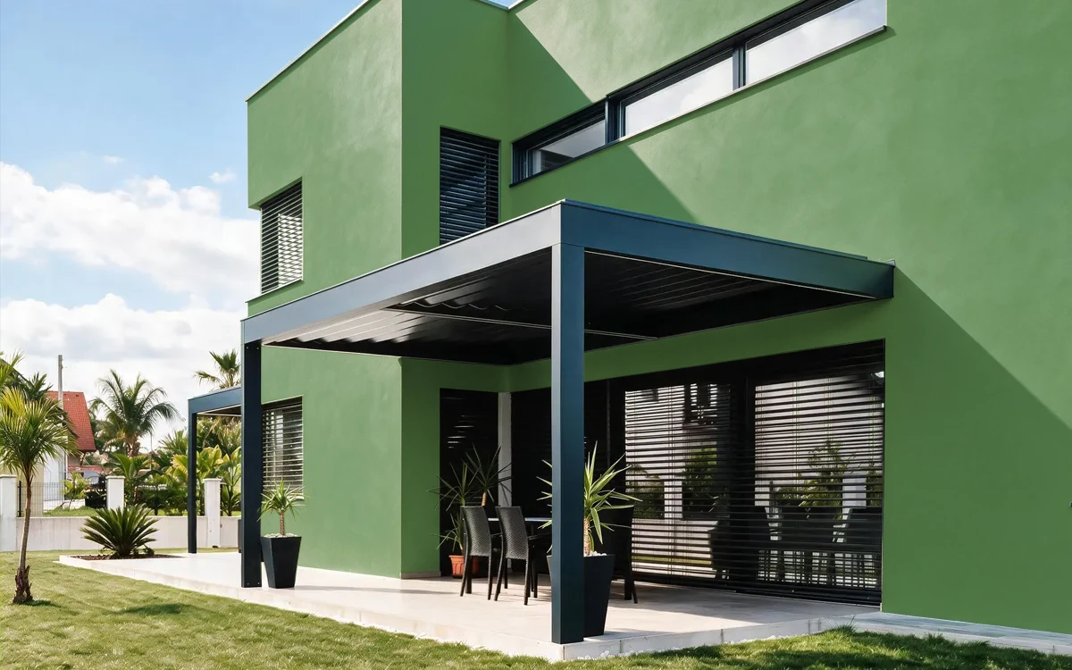 Nippon Paint's CLIMBING VINE color on different wall surfaces.