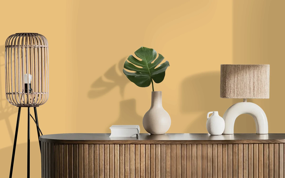 Nippon Paint's COACHLIGHT color on different wall surfaces.