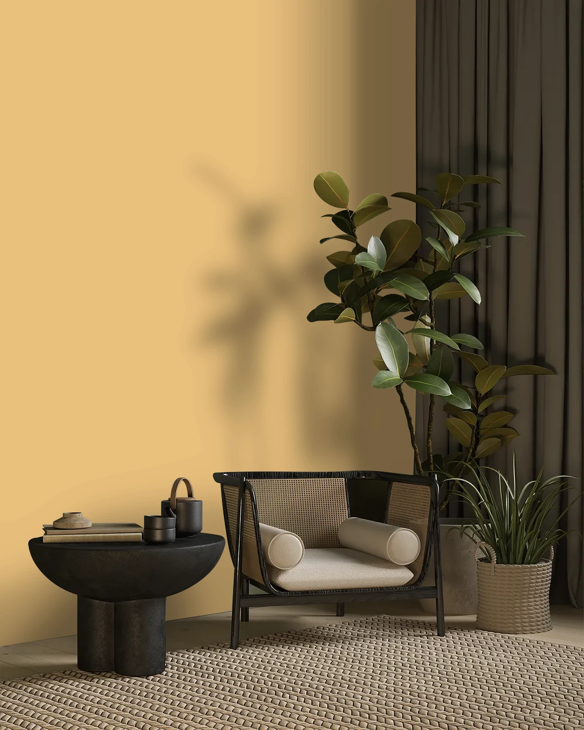 Nippon Paint's COACHLIGHT color on a beautifully decorated wall.