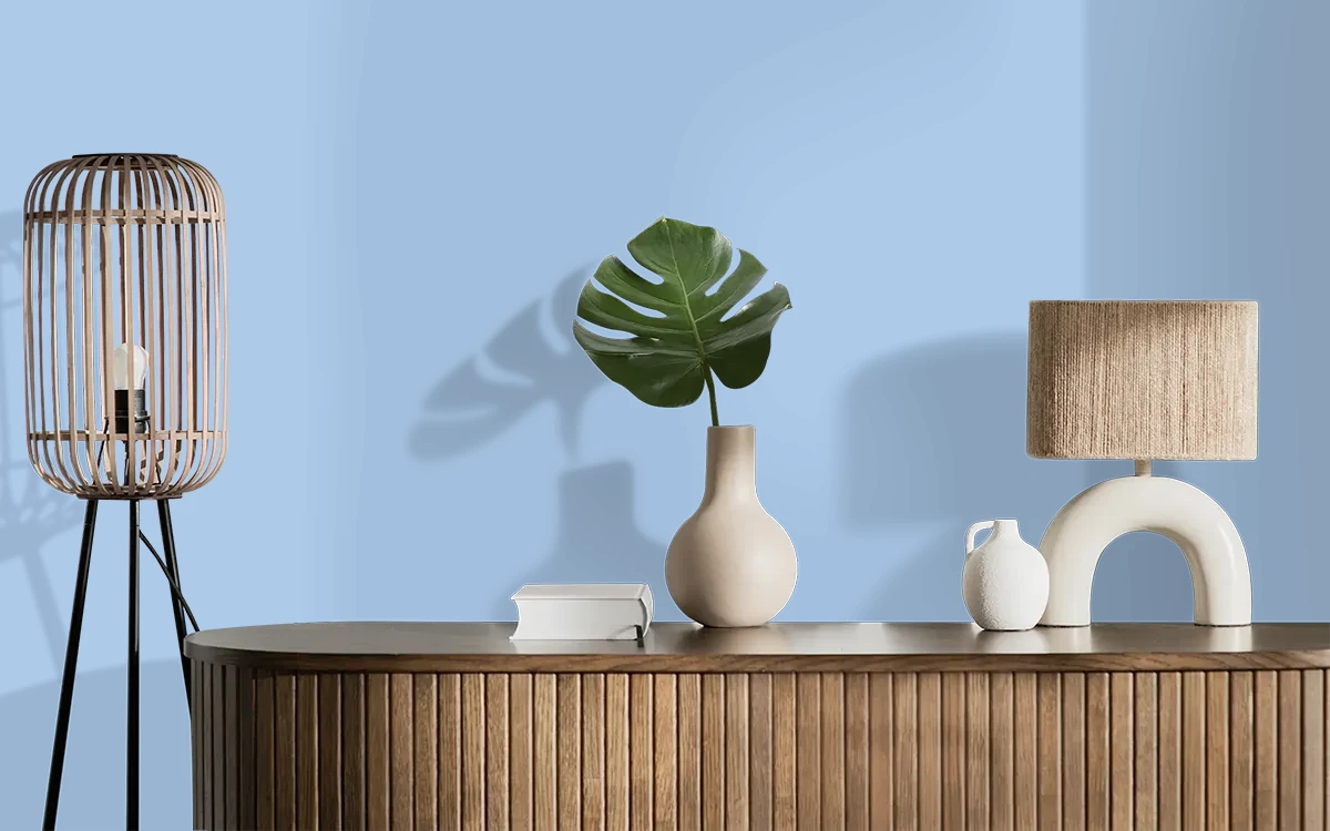 Nippon Paint's COBALT RADIANT color on different wall surfaces.