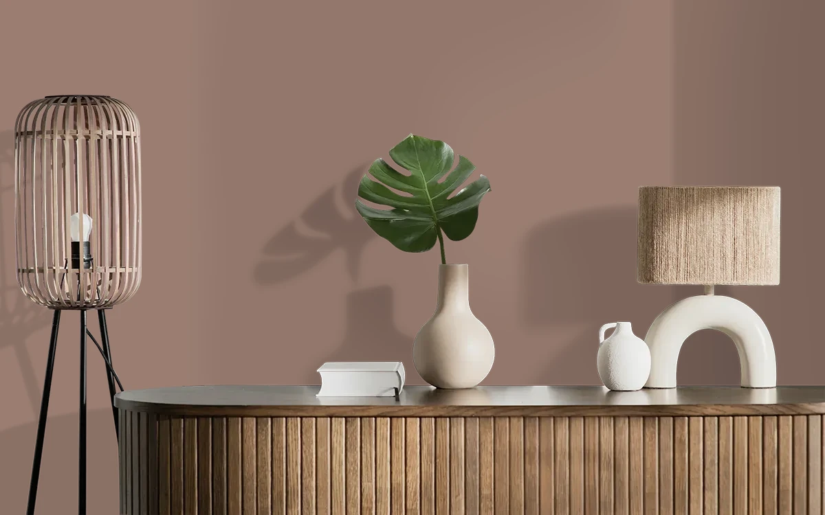 Nippon Paint's COFFEE CULTURE color on different wall surfaces.