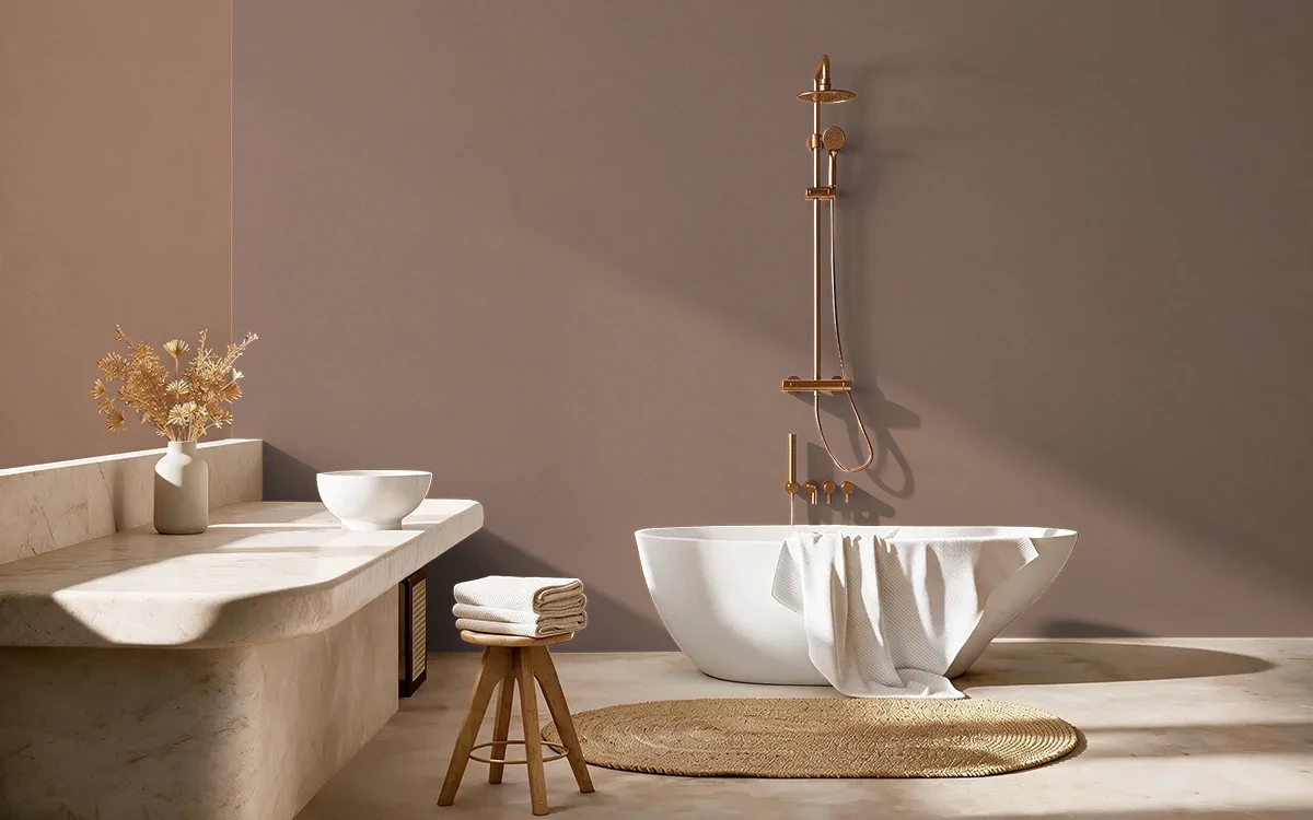 Nippon Paint's COFFEE CULTURE color on different wall surfaces.