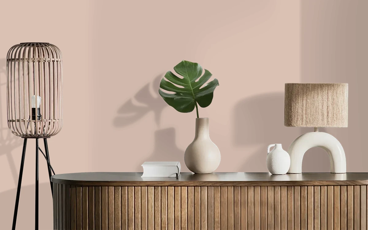 Nippon Paint's COFFEE HAZE color on different wall surfaces.
