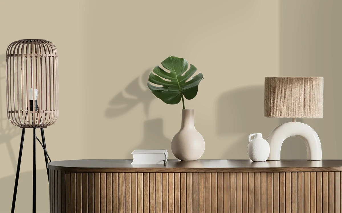 Nippon Paint's COFFEE SWIRL color on different wall surfaces.