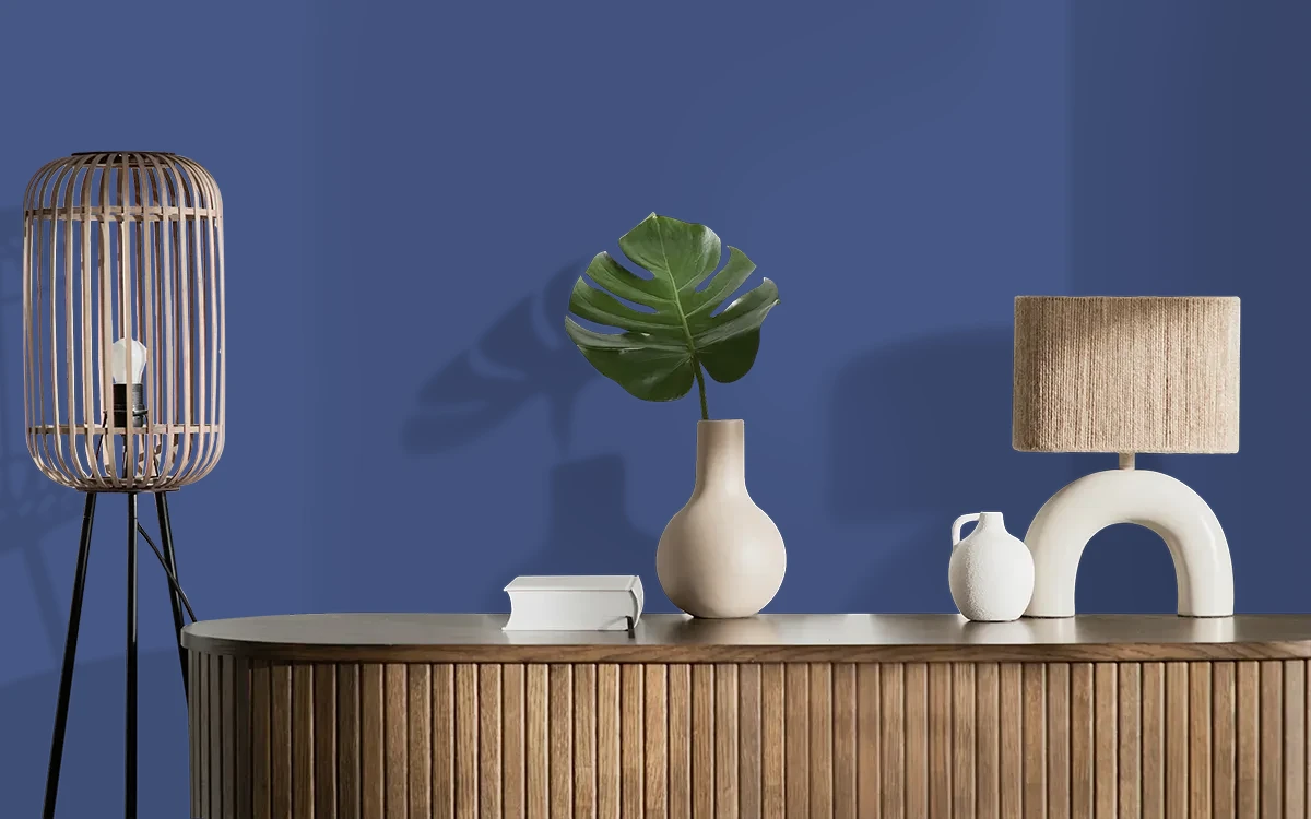 Nippon Paint's COLBALT BLUE color on different wall surfaces.
