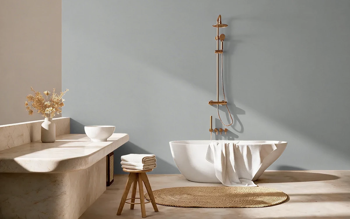 Nippon Paint's COLD STARE color on different wall surfaces.