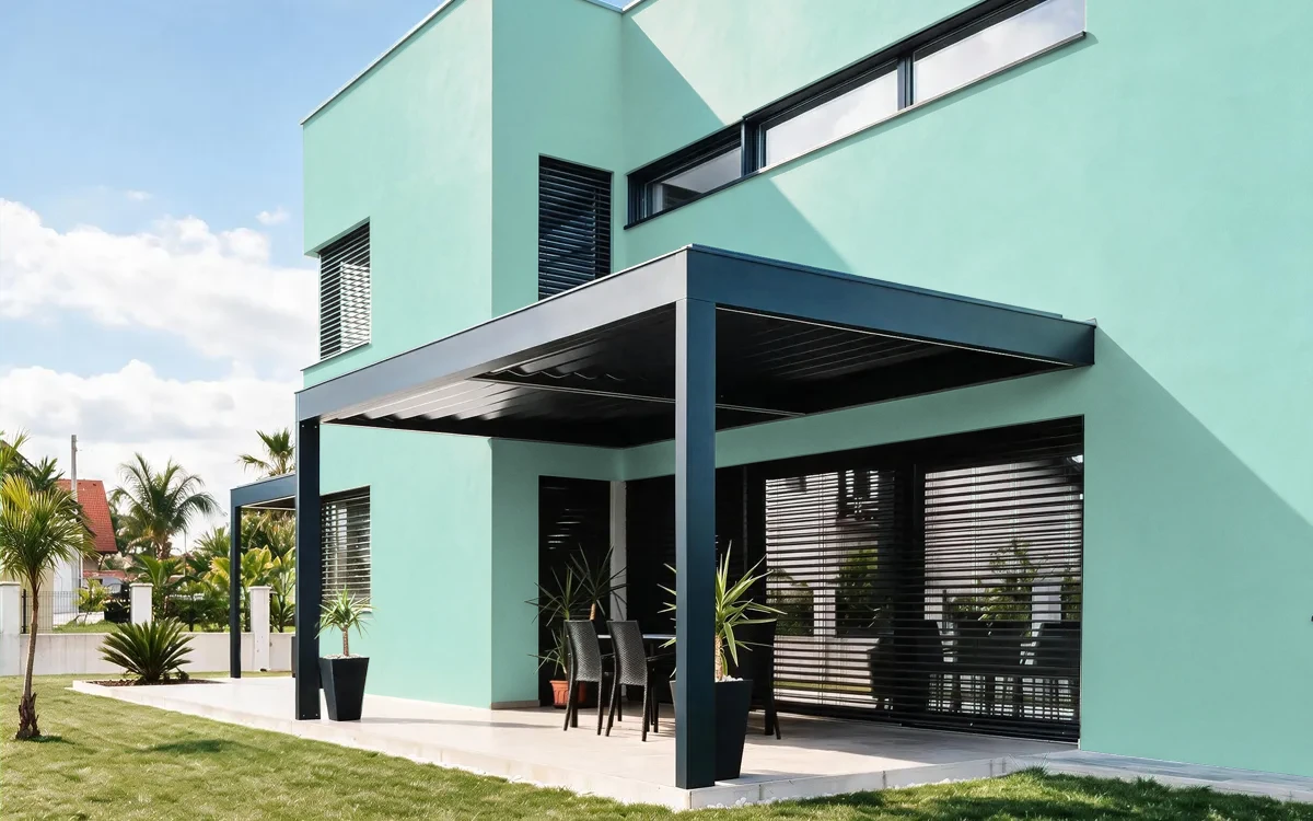Nippon Paint's COOL CANOPY color on different wall surfaces.