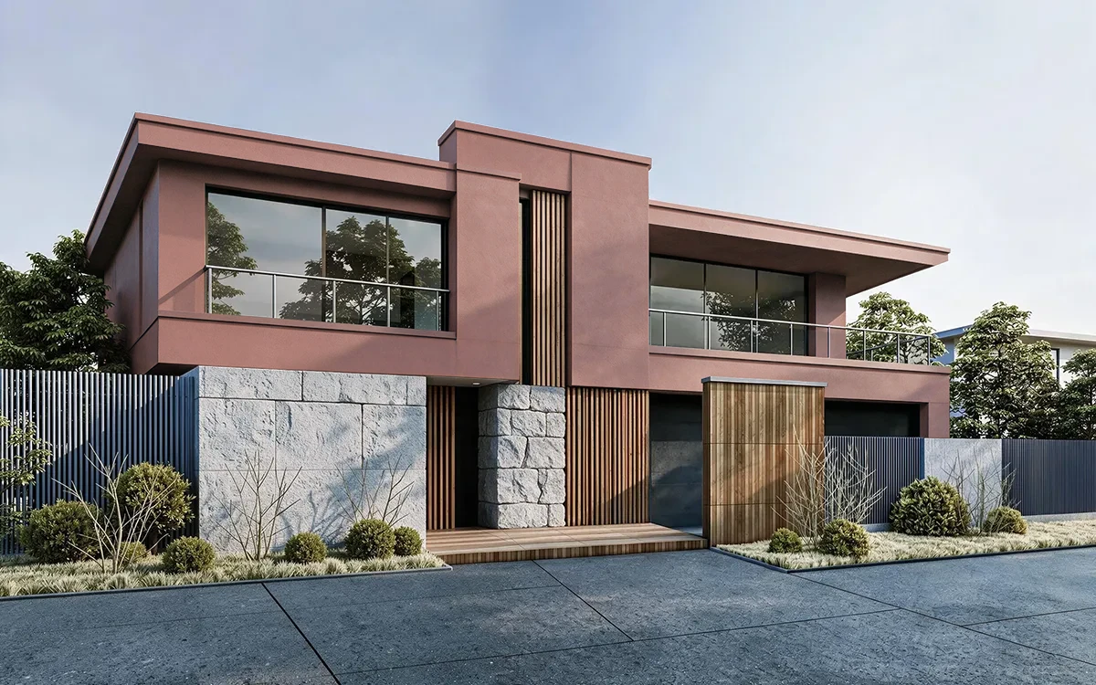 Nippon Paint's COPPERLEAF color on different wall surfaces.