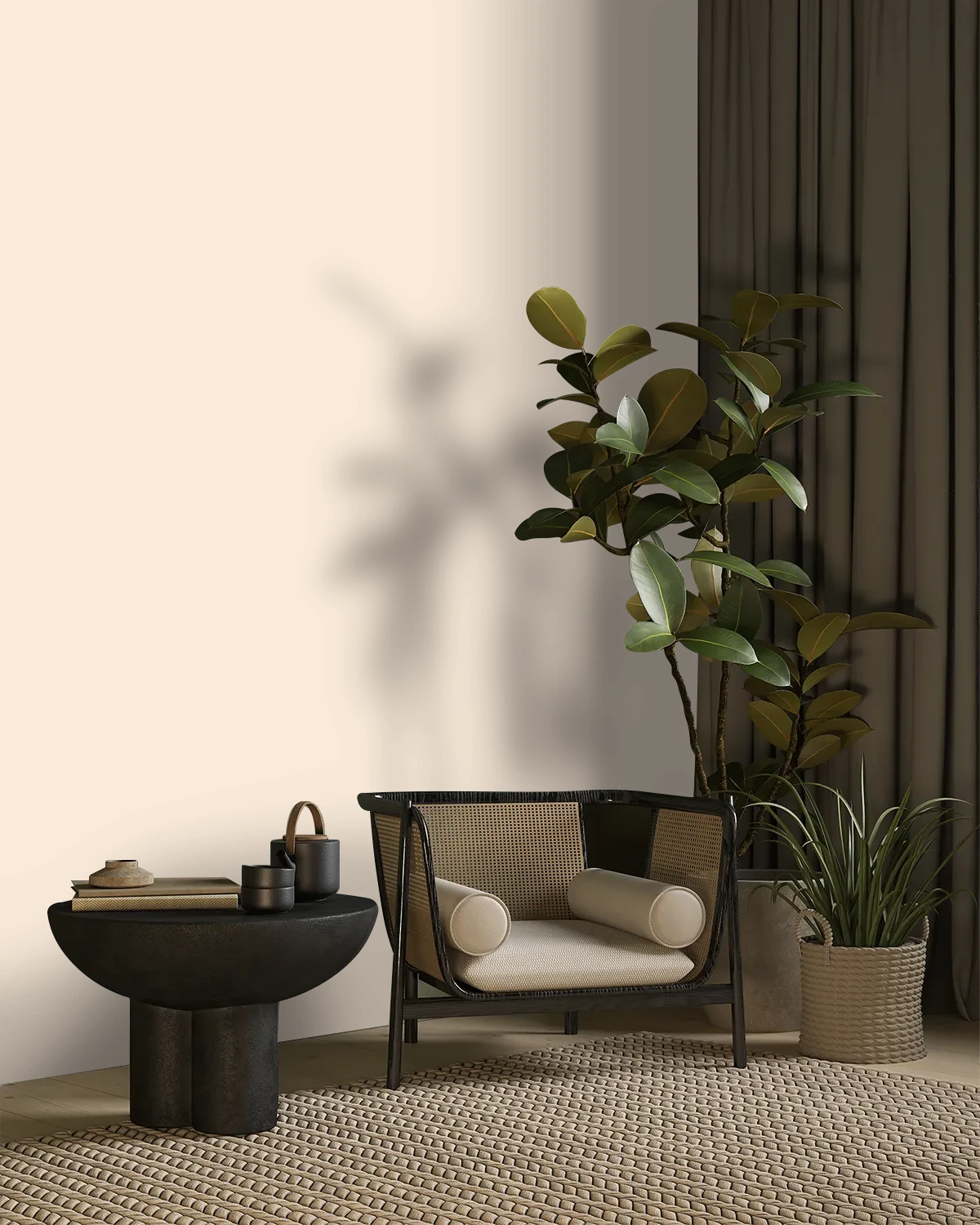 Nippon Paint's COTTON FIELD color on a beautifully decorated wall.