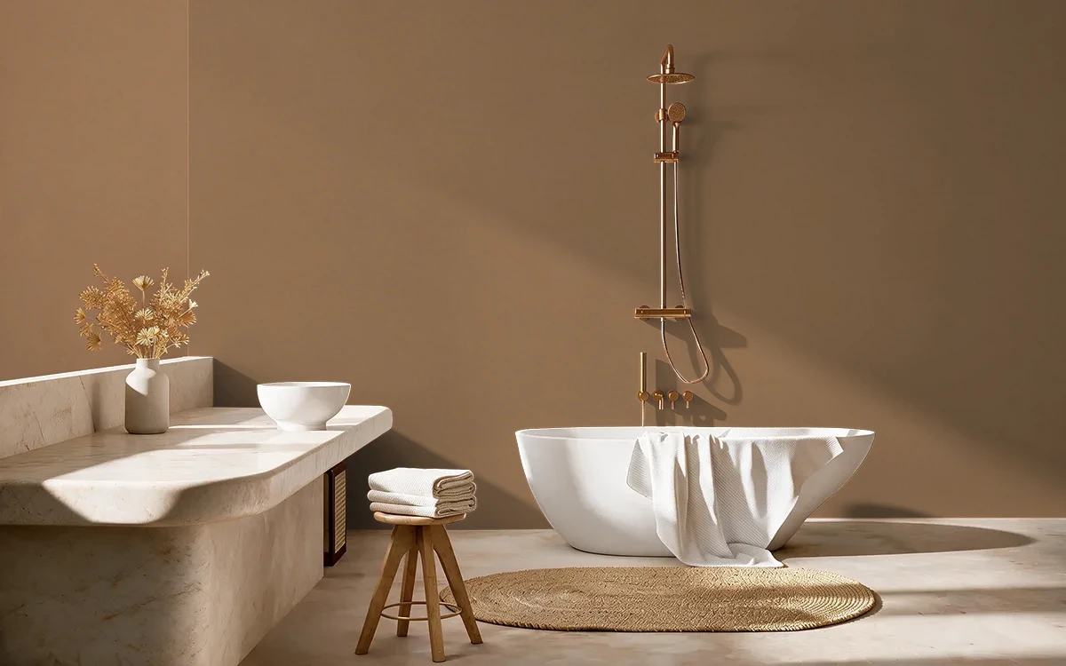 Nippon Paint's COUNTRY MAPLE color on different wall surfaces.