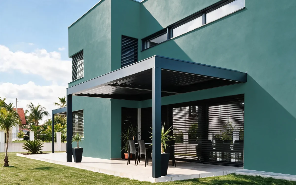 Nippon Paint's COURTYARD GREEN color on different wall surfaces.