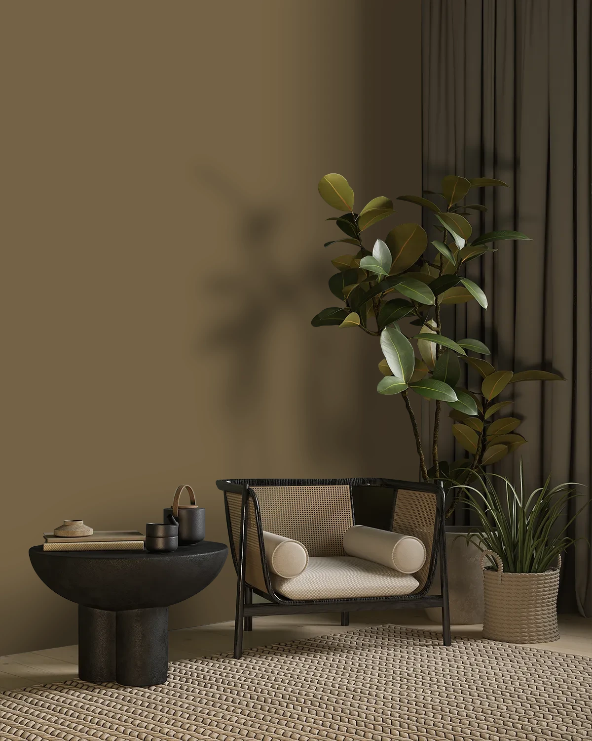 Nippon Paint's CREAMY CARAMEL color on a beautifully decorated wall.