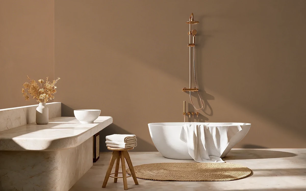 Nippon Paint's CRISPY CRUST color on different wall surfaces.