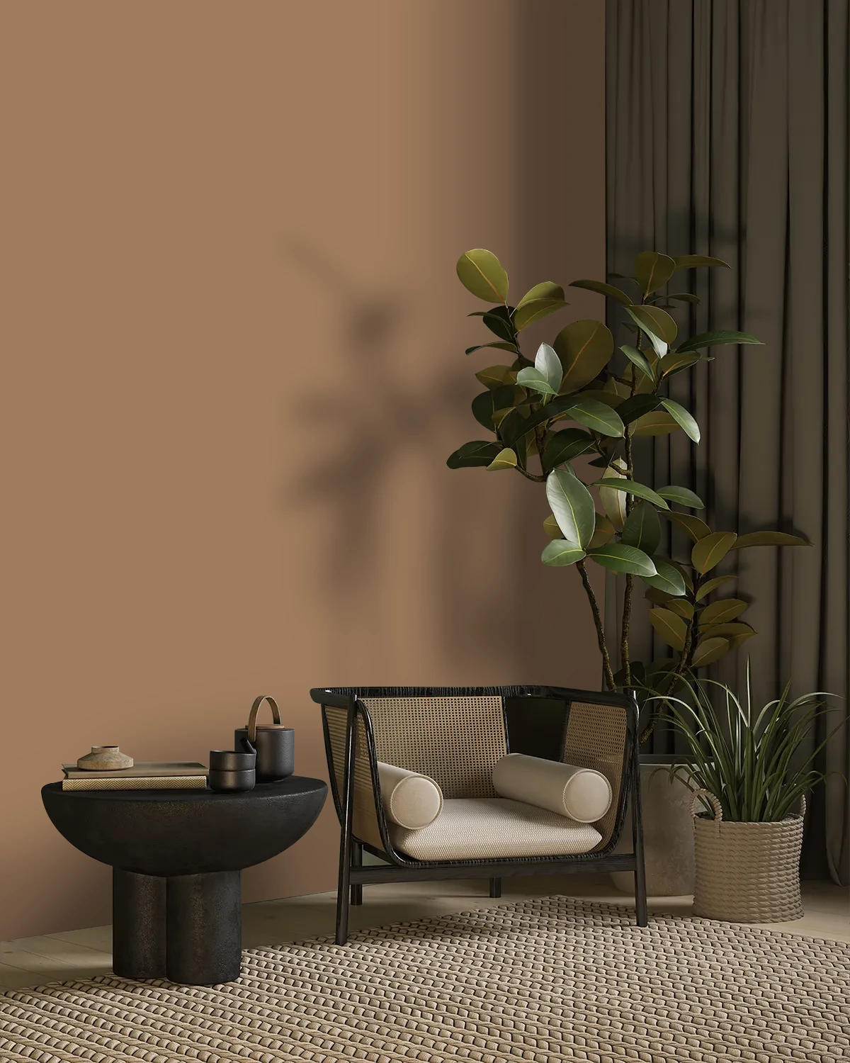 Nippon Paint's CRISPY CRUST color on a beautifully decorated wall.