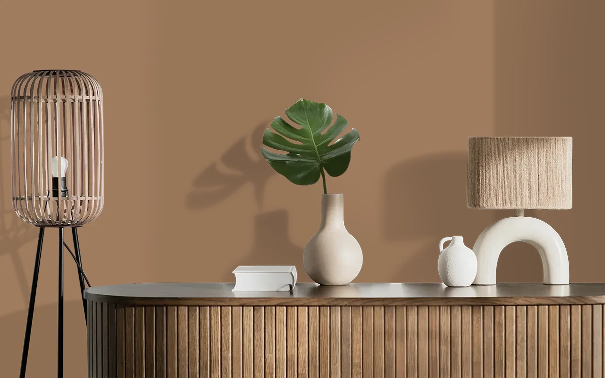 Nippon Paint's CRISPY CRUST color on different wall surfaces.