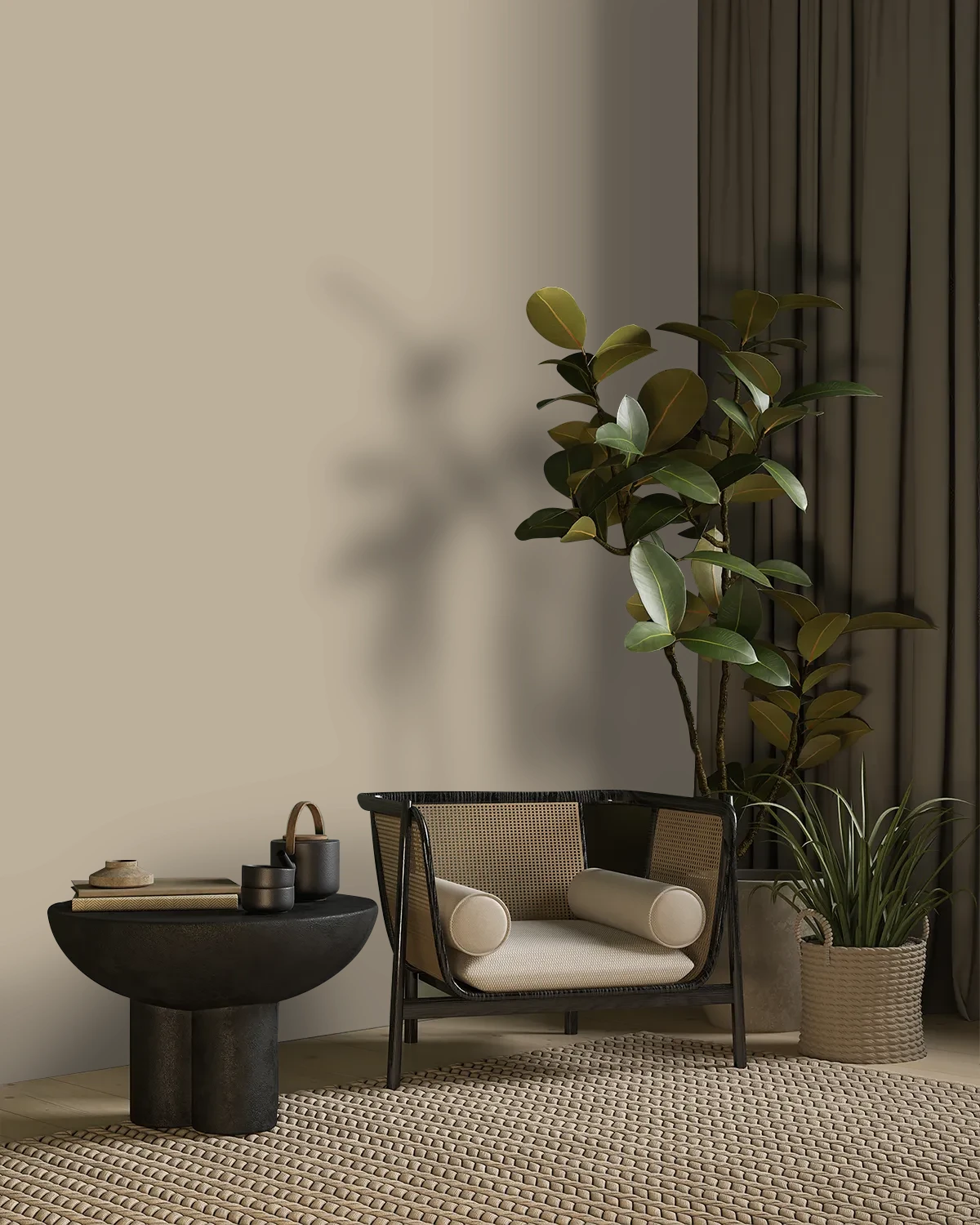 Nippon Paint's CURLING BARK color on a beautifully decorated wall.