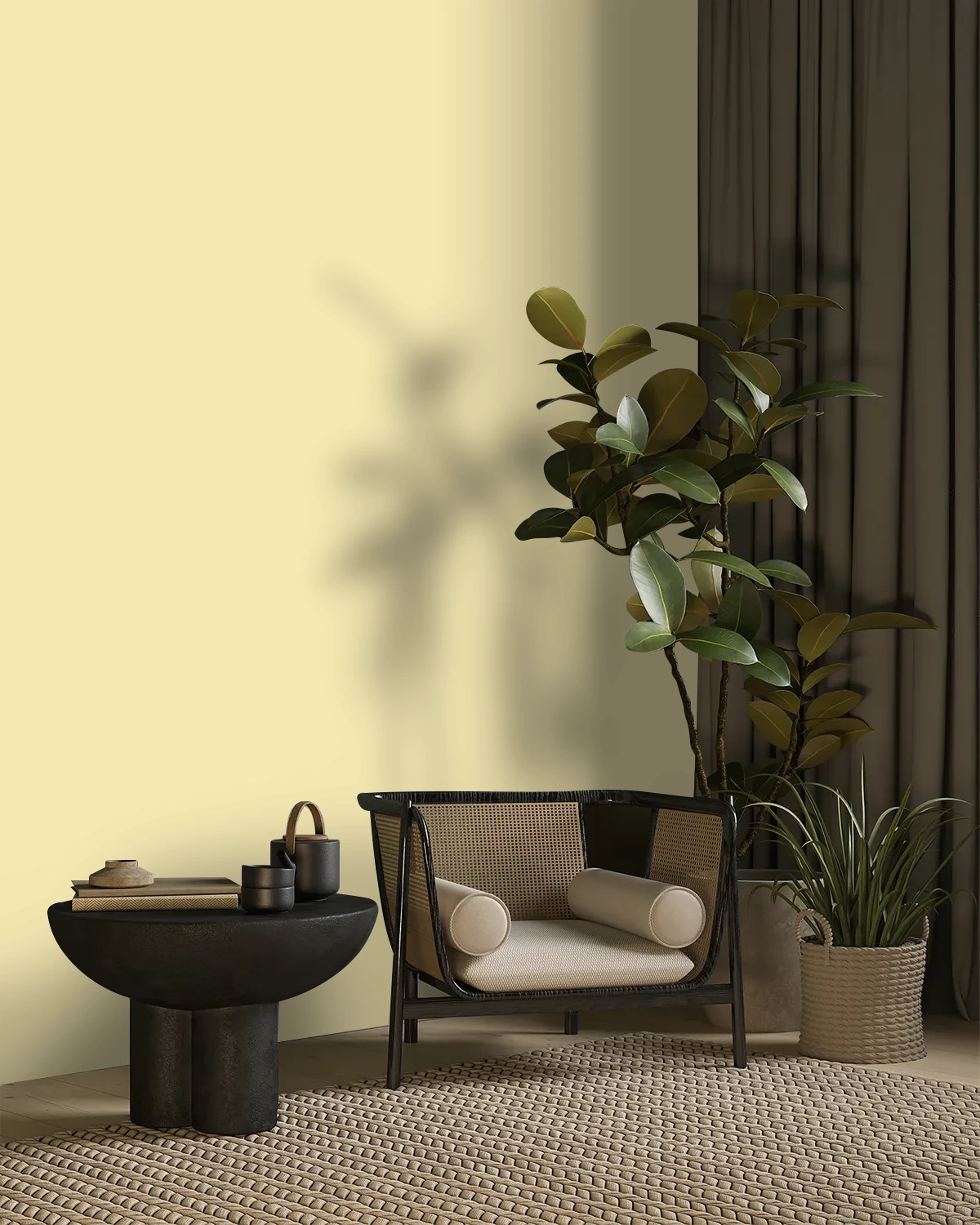 Nippon Paint's DAISY PETAL color on a beautifully decorated wall.