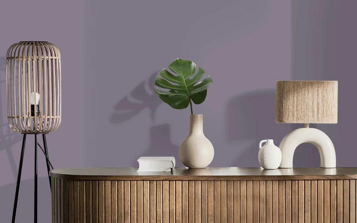 Nippon Paint's DANCE MUM color on different wall surfaces.