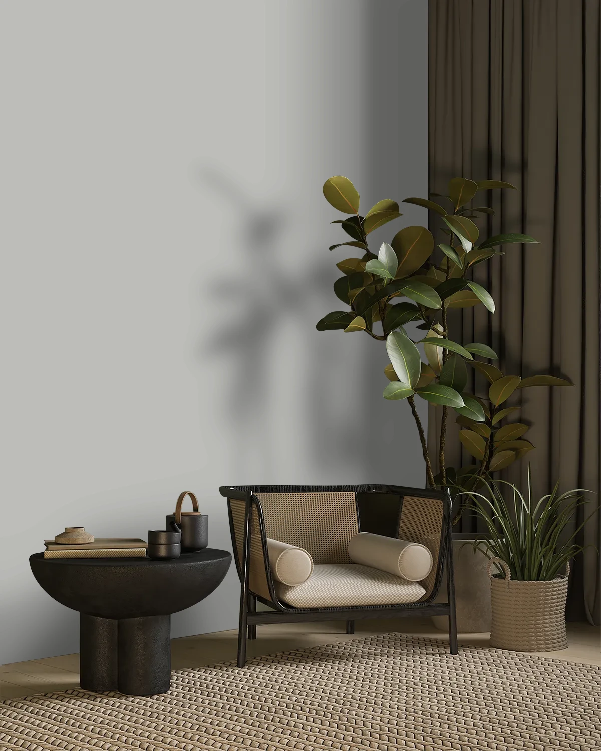 Nippon Paint's DANCING GRAY color on a beautifully decorated wall.