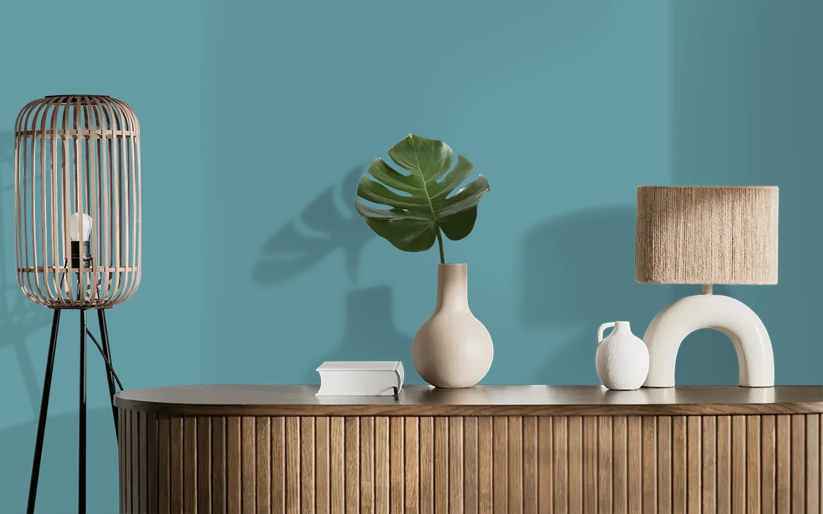 Nippon Paint's DANCING WAVES color on different wall surfaces.