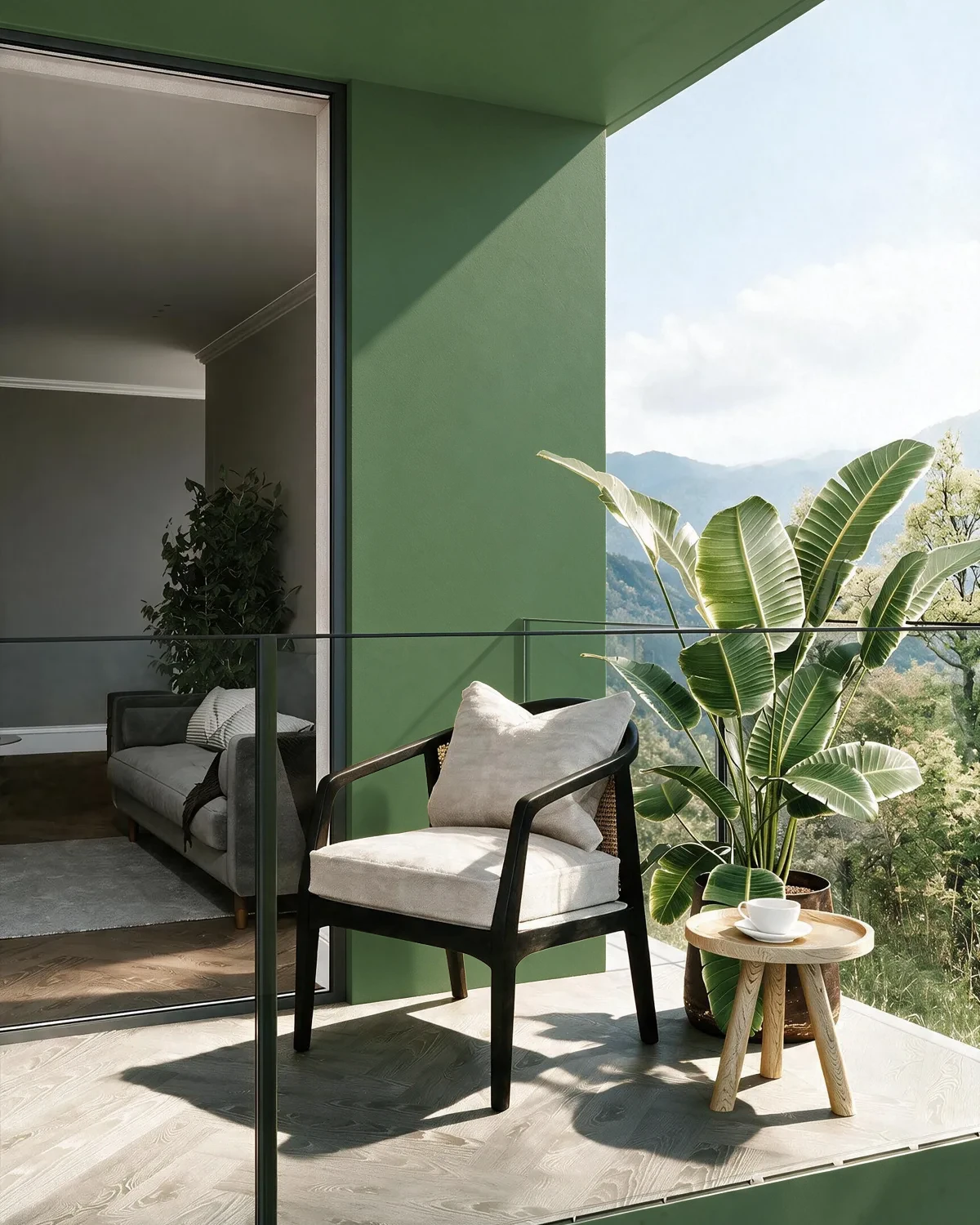 Nippon Paint's DARK GREEN color on a beautifully decorated wall.