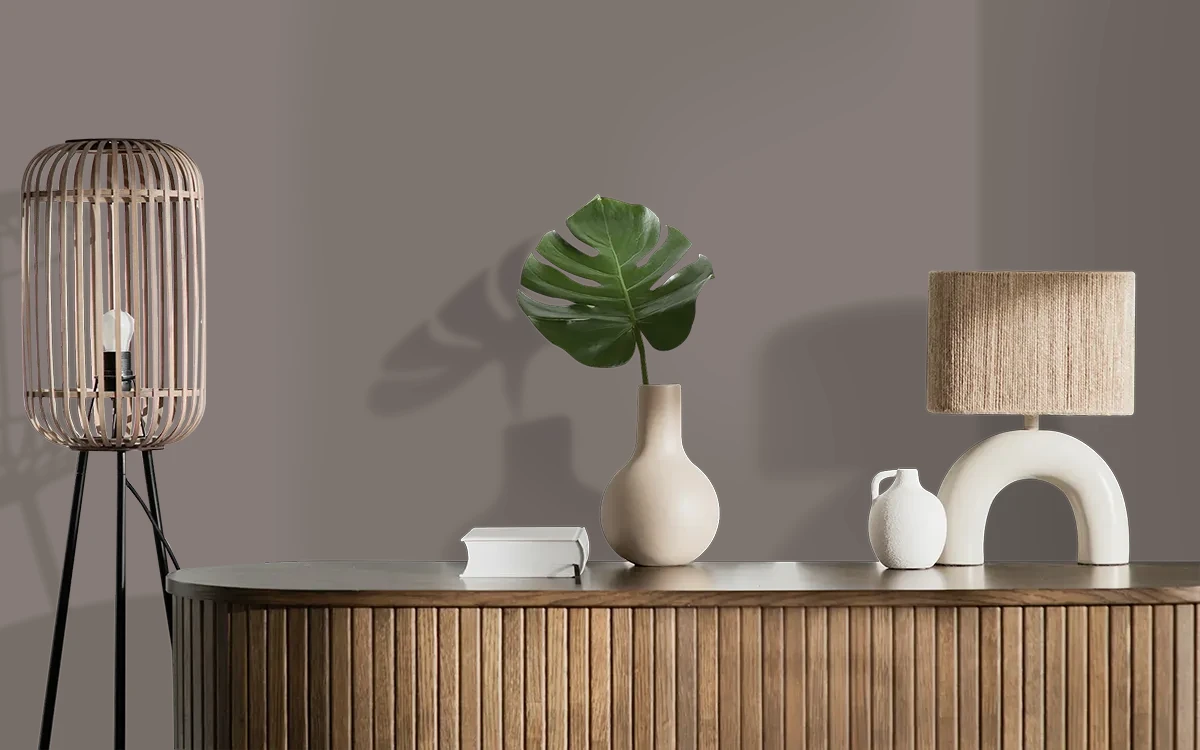 Nippon Paint's DARK HORIZON color on different wall surfaces.
